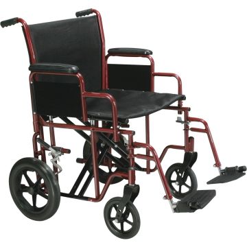 Heavy Duty Steel Transport Chair in Red