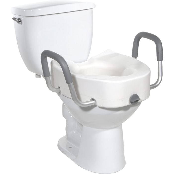 Premium Plastic, Raised, Elongated Toilet Seat with Lock